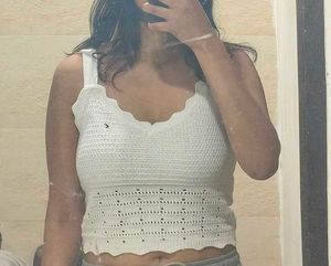 White Crochet Crop Top
