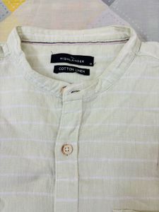 soft branded cotton linen shirt