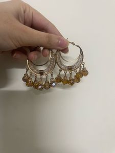 set of 2:Statement Kundan &amp; Pearl Earrings