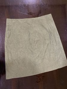 Sage Green Corduroy Button-Up Mini Skirt