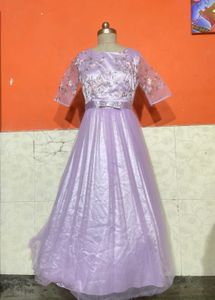 Lavender Floral Embroidered Gown