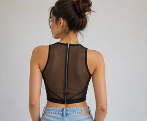 Classic Black Ribbed Crop Tank Top