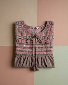 Elegant Tiered Kurta Set with Dupatta