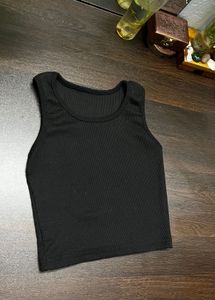 Classic Black Ribbed Tank Top