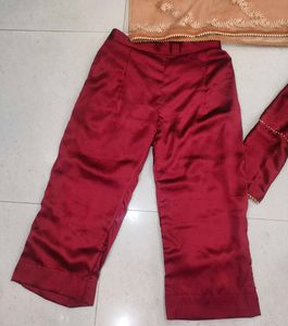 Beautiful Satin Maroon Suit