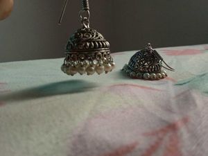 Elegant Jhumka Earrings with Pearls