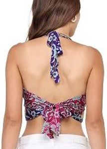 💐Boho Print Halter Neck Blouse
