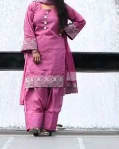 Beautiful Pink Suit &amp;Farshi Salwar with Dupatta