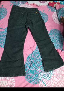 Black Flared Jeans with Neon Zippers