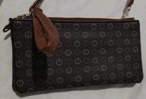 Stylish Brown Clutch with Butterfly Detail