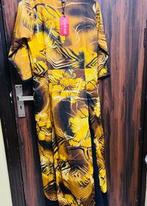 Vibrant Yellow Floral Print Kurta