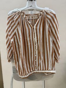 Striped Button-Up Blouse