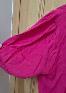 Vibrant Pink Short Sleeve Button-Up shirt