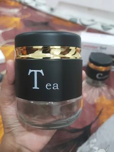 Classy Tea, Coffee, Sugar Container Set in Black