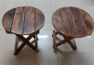 Foldable Wooden Stool (Set of 2)