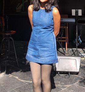 Denim A-Line Mini Dress