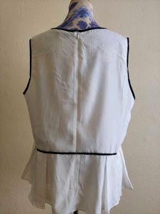 Chic White Peplum Top