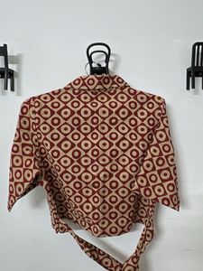 Collared Wrap Top