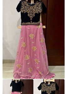 24 hours offer deal  Pink Lehenga with black choli