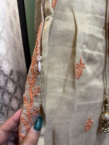 Adaah Chikankari Embroidered Embellishment Suit