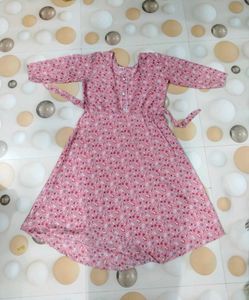 pink Floral Kurta Set