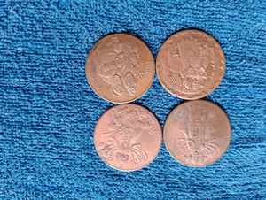 4 Old Coins Of Gods Two Anna 1818