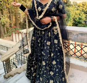 Elegant Black Embroidered Lehenga Choli