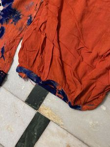 Tie-Dye Orange &amp; Blue Kurta Set