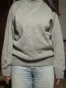 Grey Crew Neck Pullover Sweater