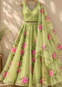 Green Floral Lehenga Choli