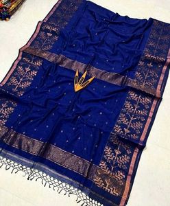 New Khadi cotton handloom Saree with running bp