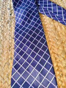 Blue Plaid Silk Tie