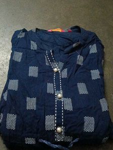 Stylish Navy Blue Printed Kurta