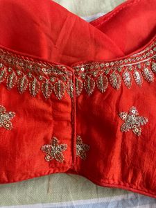 Stunning Orange Embroidered Blouse