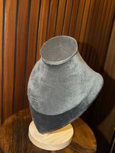 Deep Grey Velvet Necklace Display Bust