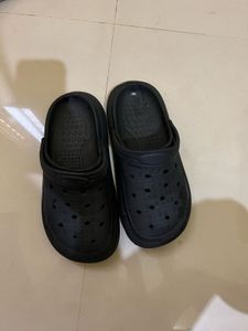 Black Croc-Style Clogs