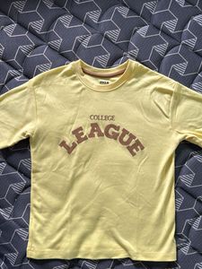 Max- Yellow "College League" Graphic Tee