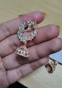 Fashion Jewelry Rose Gold Jhumka Earrings