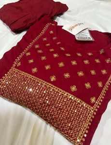 Beautiful Red Embroidered Kurta Set