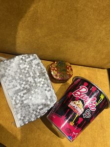Set of popcorn holder, zipper pouch, small box