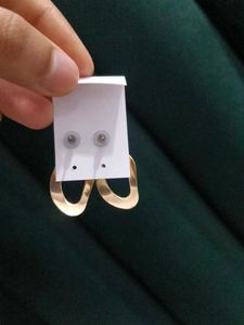 Gold Abstract Hoop Earrings