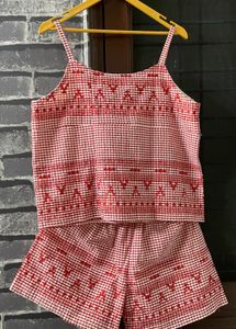 Red Gingham Pajama Set