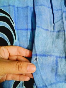 Blue Tie-Dye Nighty with Paisley Print