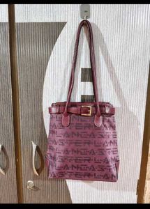 Lancaster Burgundy Monogram Tote Bag
