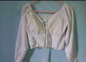 Off-Shoulder White Crop Top