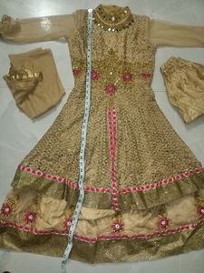 Party Wear Golden 3 piece suit