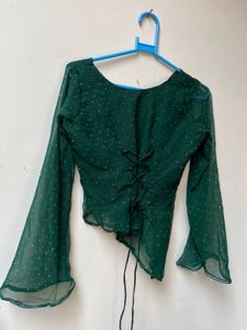 Stunning Green Embellished kurti