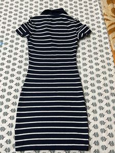 Striped Polo Neck Mini Dress