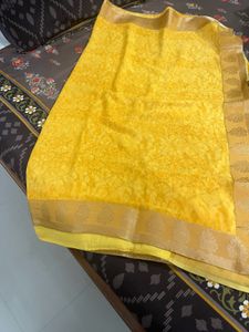 Vibrant Yellow Saree
