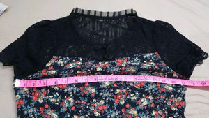 Chinese Inspired Floral Lace Sleeve Dress
